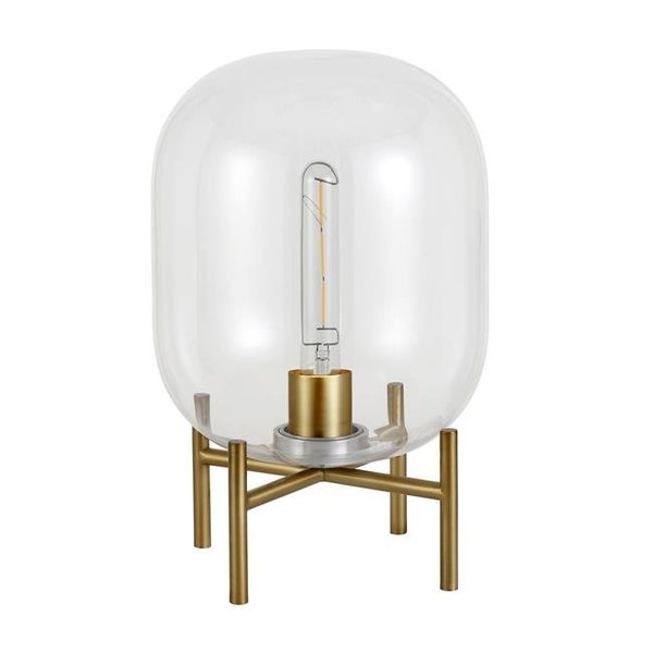 Hudson & Canal Henn & Hart TL0216 Edison Clear Glass Globe & Brass Table Lamp TL0216